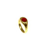 Lesunja Yellow Gold Signet Ring Carneol, handmade fine jewellery from Switzerland