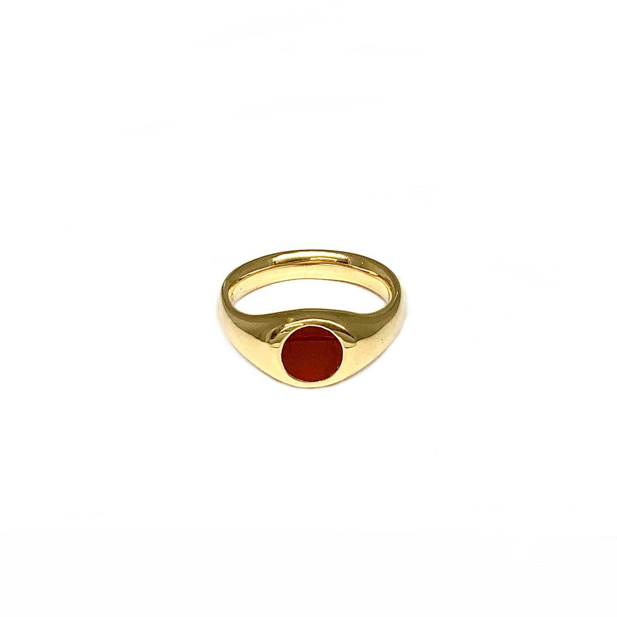 Lesunja Yellow Gold Signet Ring Carneol, detail view, Lesunja atelier Zurich