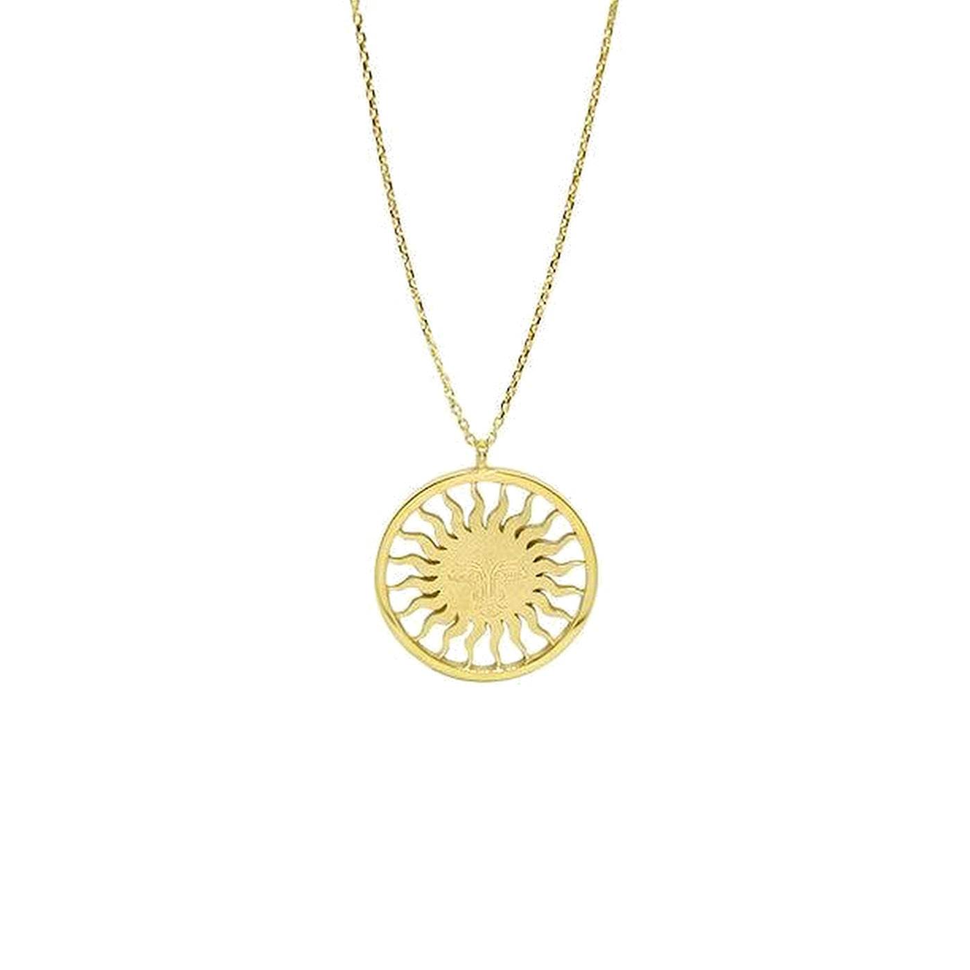 St. Moritz Sun Necklace Medium Yellow Gold – Lesunja fine jewellery