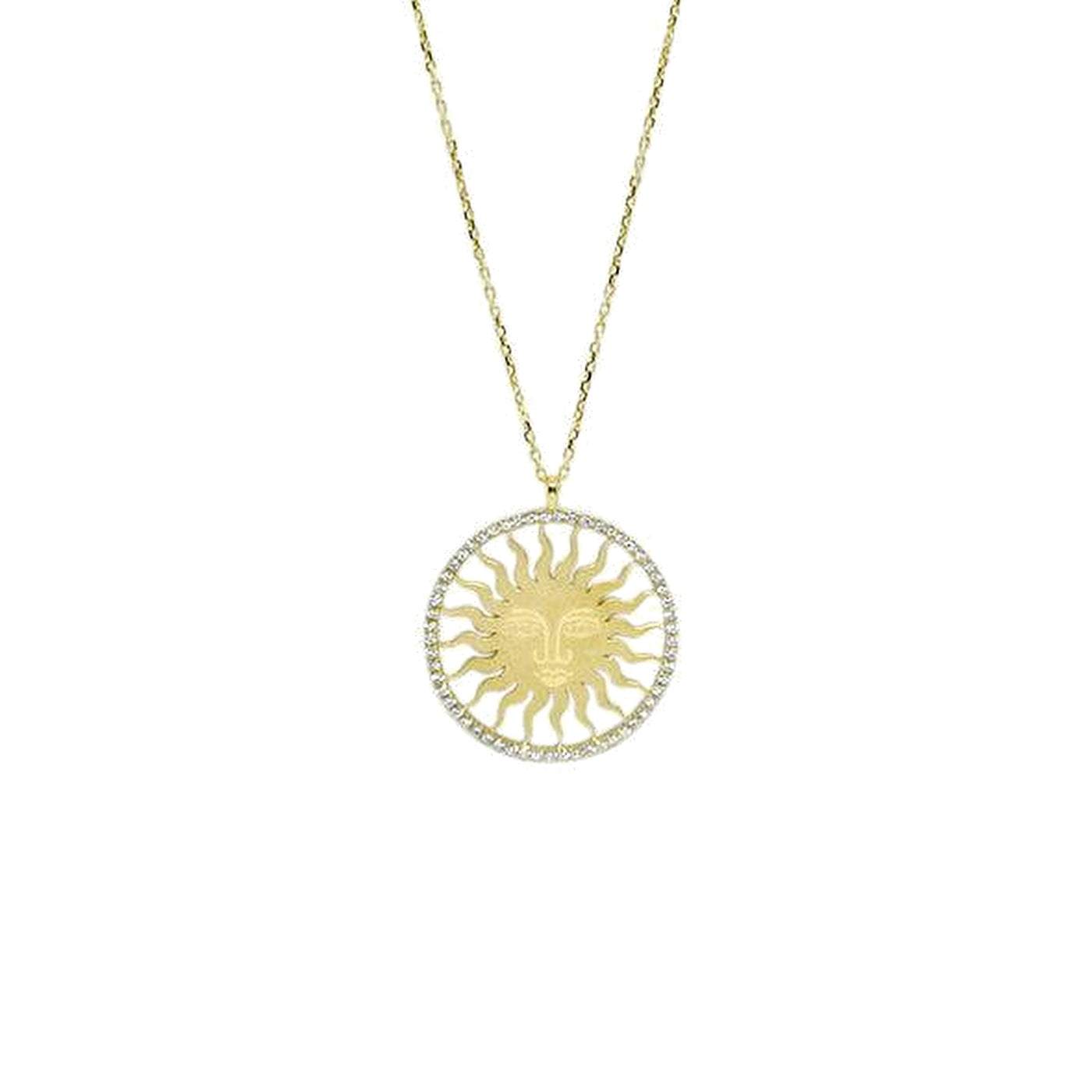 St. Moritz Sun Necklace Medium Yellow Gold Diamonds – Lesunja fine jewellery