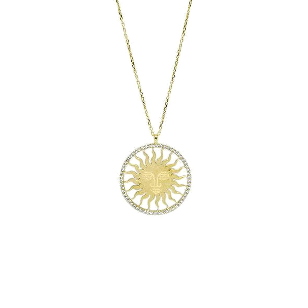 St. Moritz Sun Necklace Medium Yellow Gold Diamonds – Lesunja fine jewellery