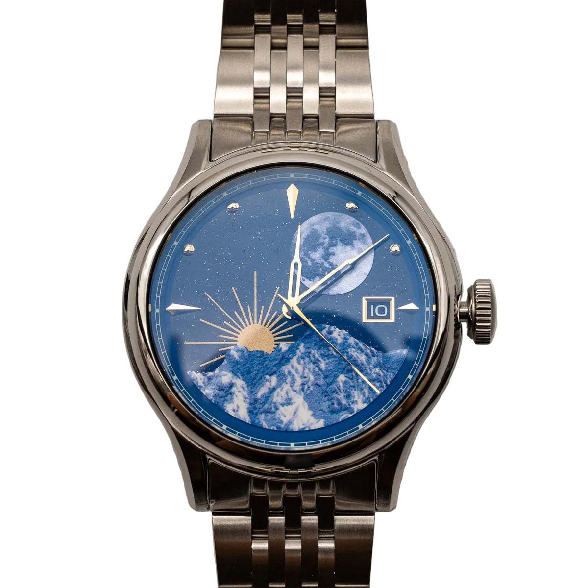 Lesunja Mountain Watch Steel, detail view, Lesunja atelier Zurich