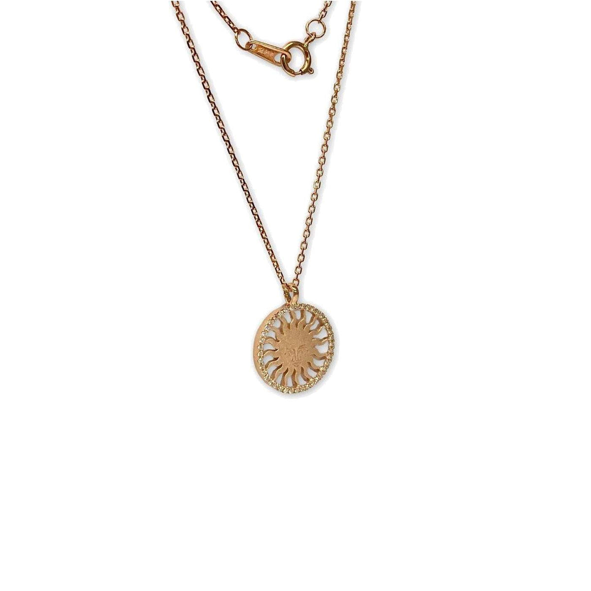St. Moritz Sun Necklace Small Rosé Gold Diamonds – Lesunja fine jewellery