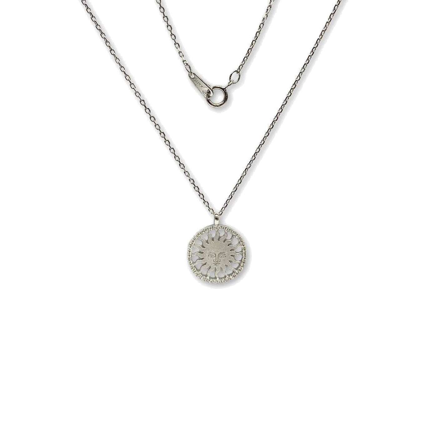 St. Moritz Sun Necklace Small White Gold Diamonds – Lesunja fine jewellery