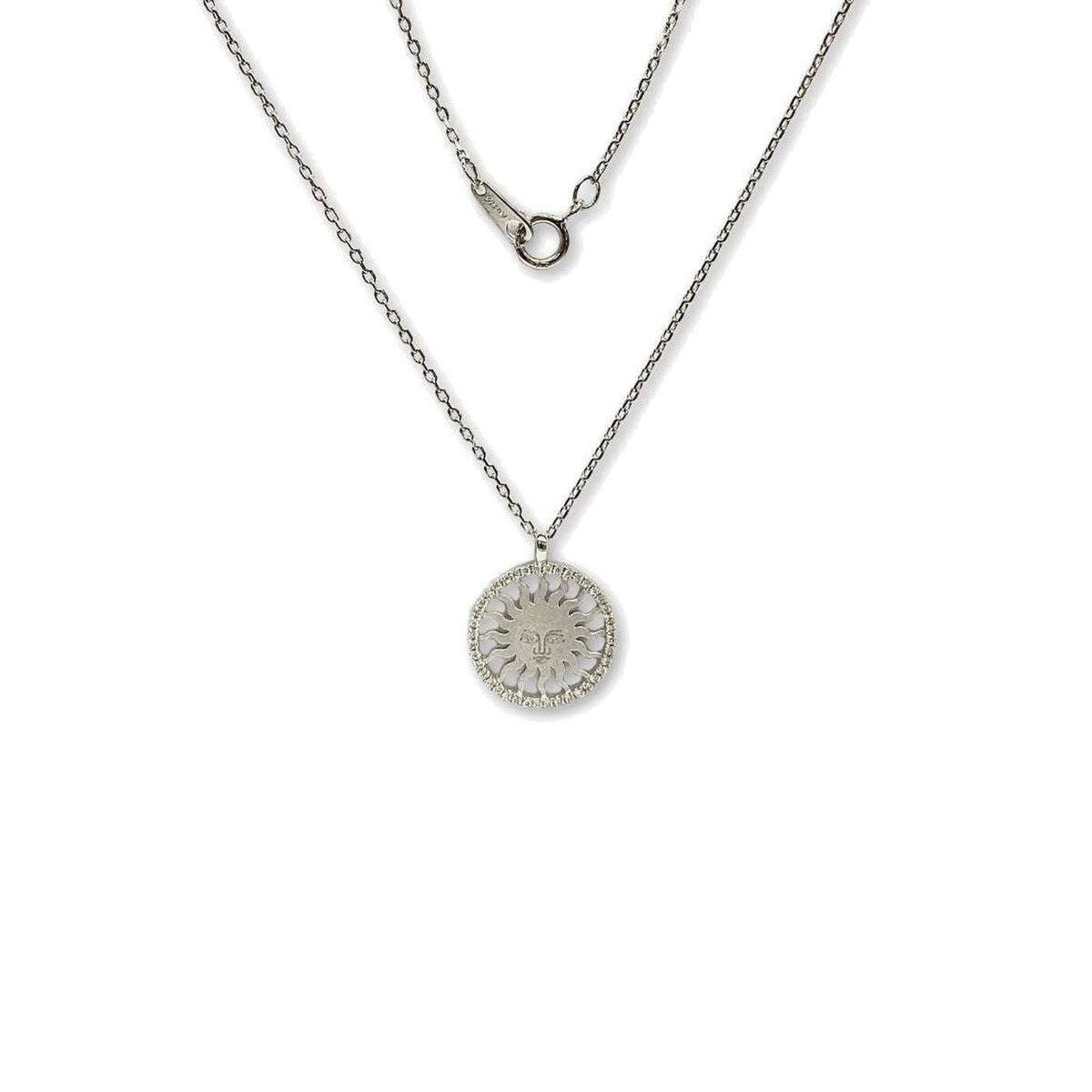 St. Moritz Sun Necklace Small White Gold Diamonds – Lesunja fine jewellery