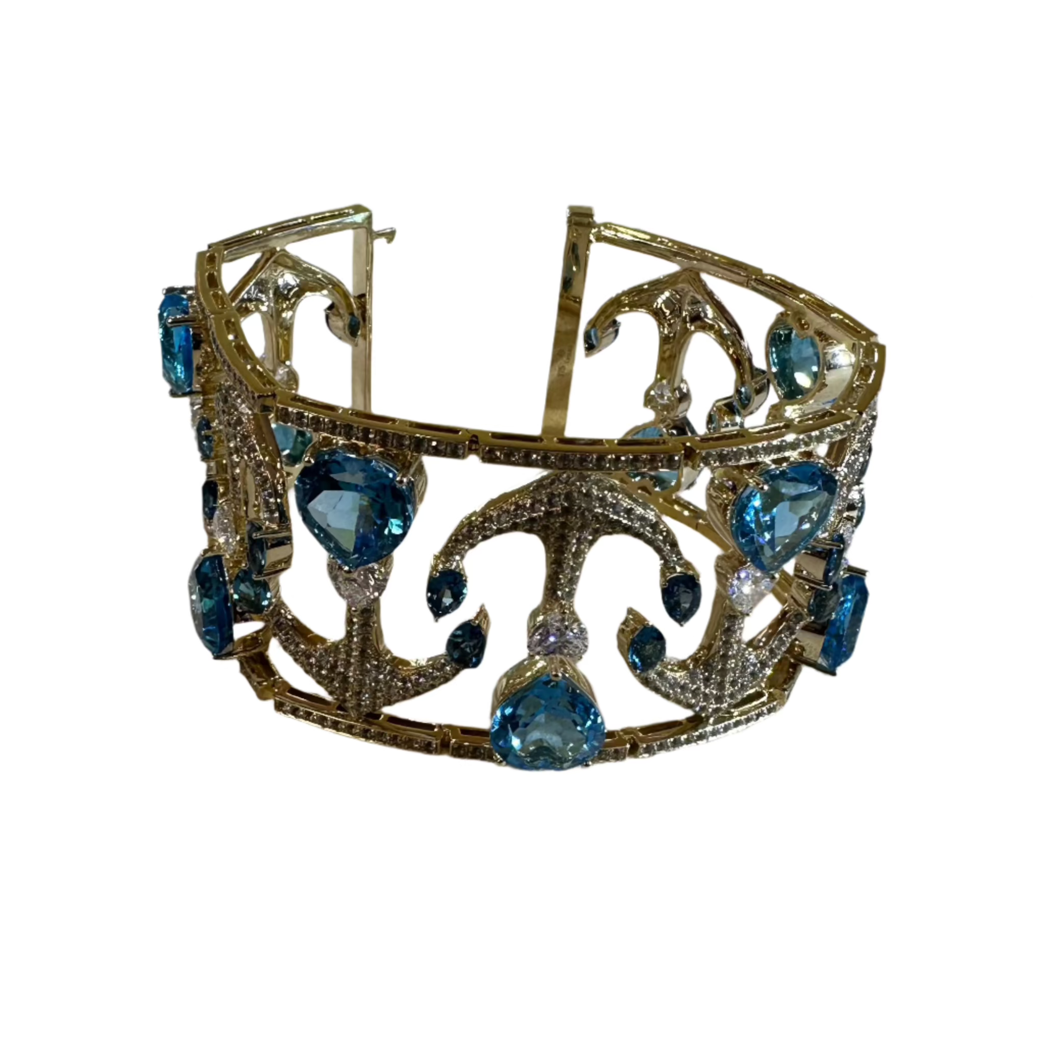 Lesunja Accor Gold Bracelet Yellow Gold Topaz, detail view, Lesunja atelier Zurich
