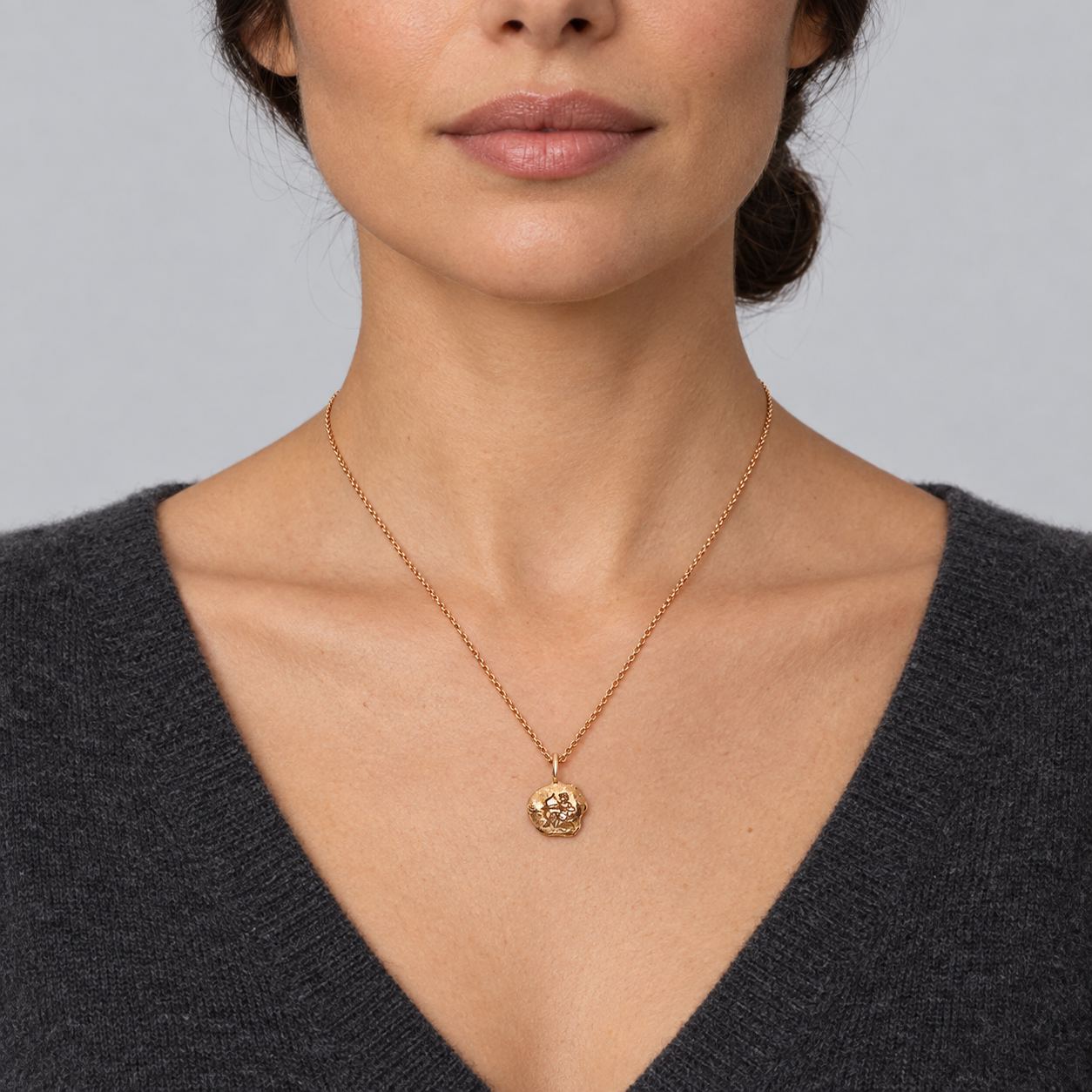 Model wearing the Lesunja Zodiac Sagittarius Necklace