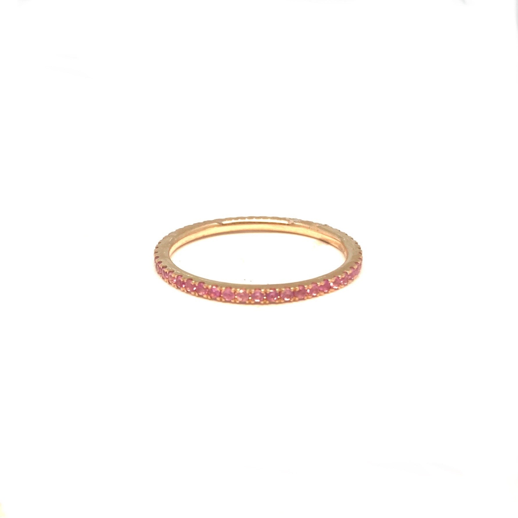 Lesunja Rose Gold Pink Sapphire Eternity Ring