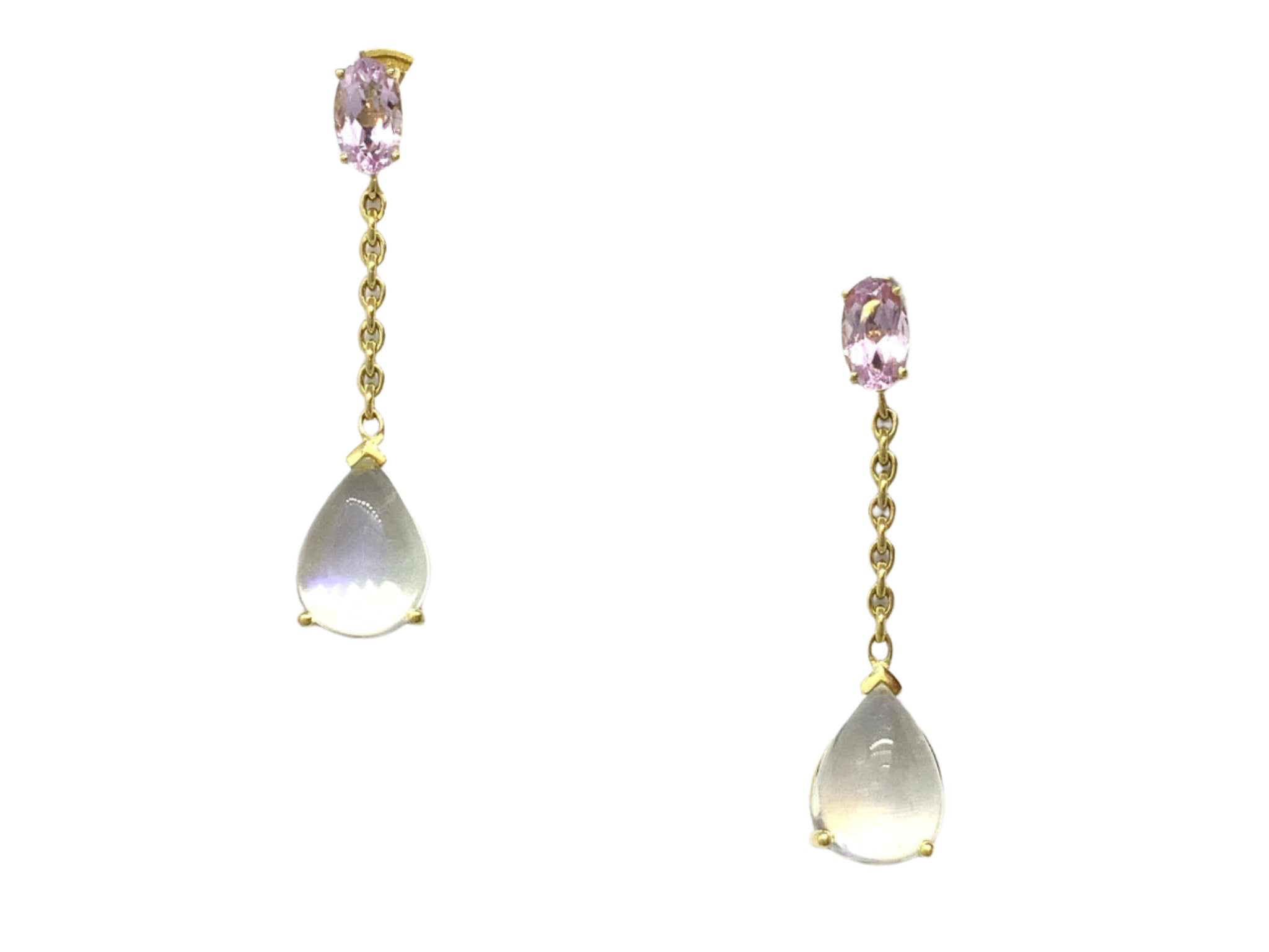 Lesunja Pink Sapphire yellow gold Earrings