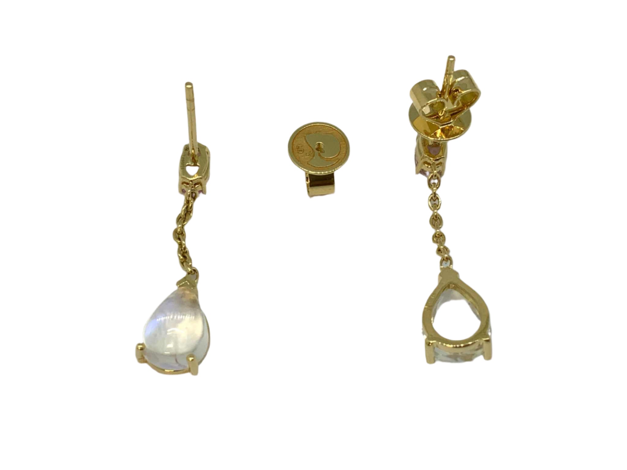 Lesunja Pink Sapphire yellow gold Earrings