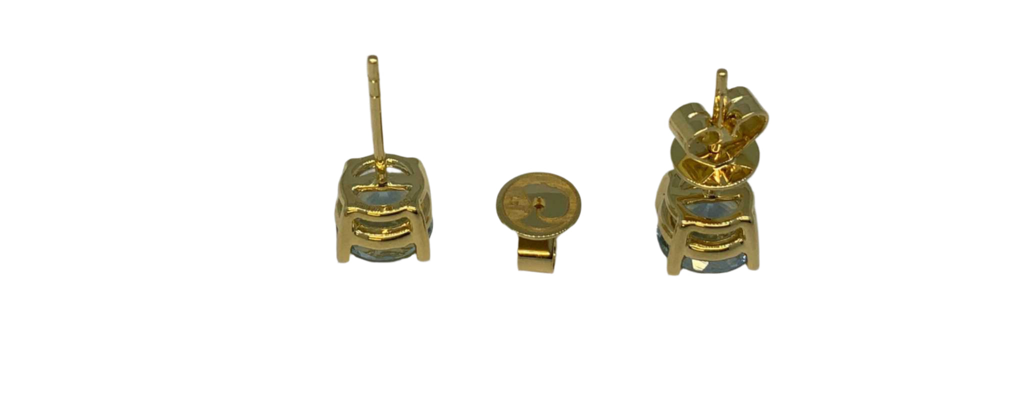 Lesunja Aquamarine yellow Gold stud Earrings