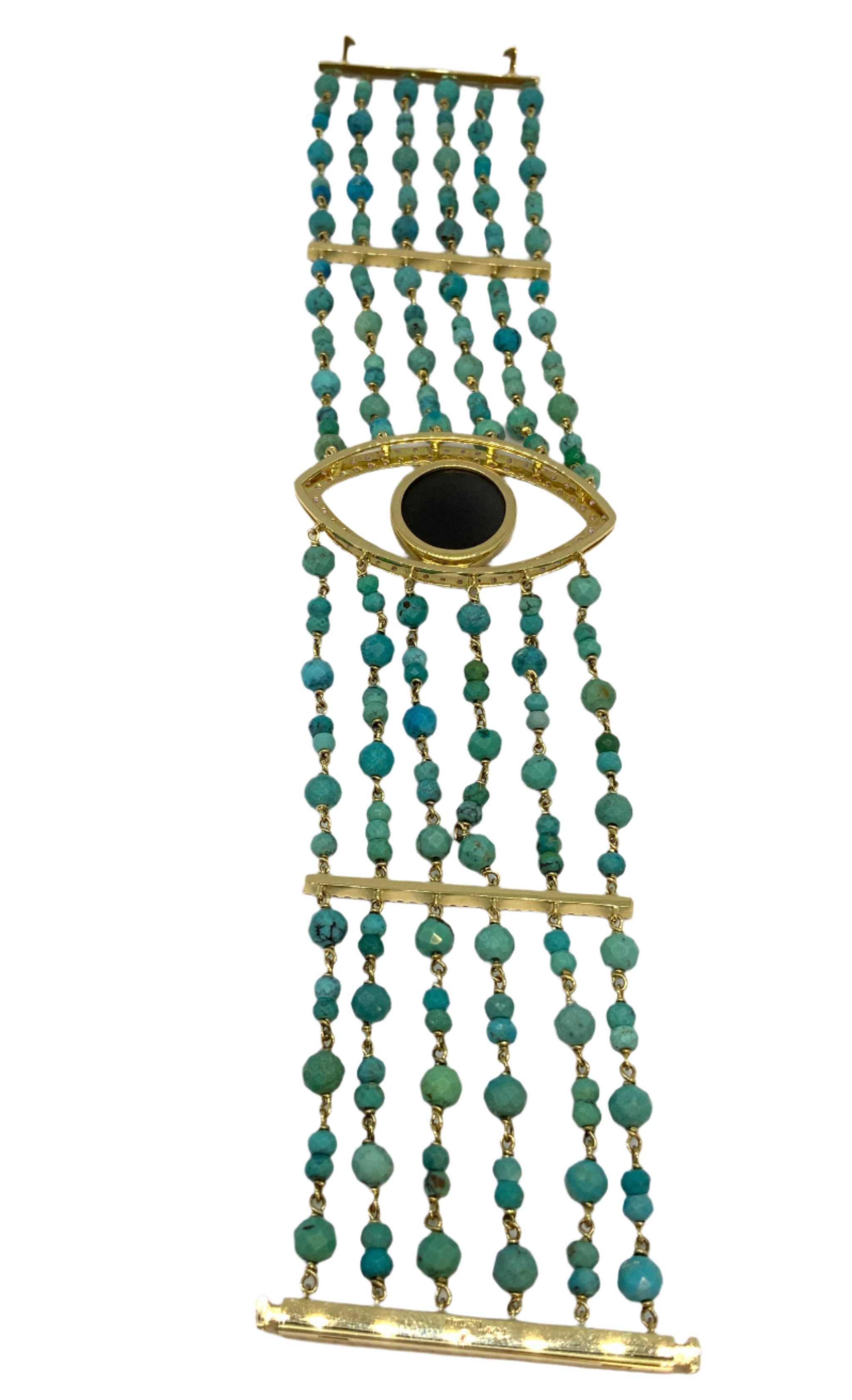 Tourquise Moonstone Gold Bracelat