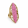 Lesunja Cocktail Ring Yellow Gold Pink Cobalt Calcite