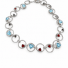 Lesunja Sepia Silver Necklace Blue Topaz, Fire Opal & Tourmaline on white