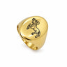 Lesunja Zodiac Aries Steel Yellow Gold Plated Ring – studio view on white