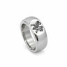 Lesunja Zodiac Gemini Steel Ring – studio view on white