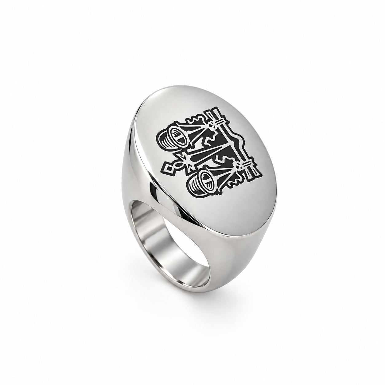 Lesunja Zodiac Libra Steel Ring – studio view on white