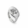 Lesunja Zodiac Sagittarius Steel Ring – studio view on white