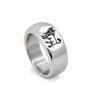 Lesunja Zodiac Taurus Steel Ring – studio view on white
