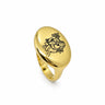 Lesunja Zodiac Virgo Steel Yellow Gold Plated Ring – studio view on white