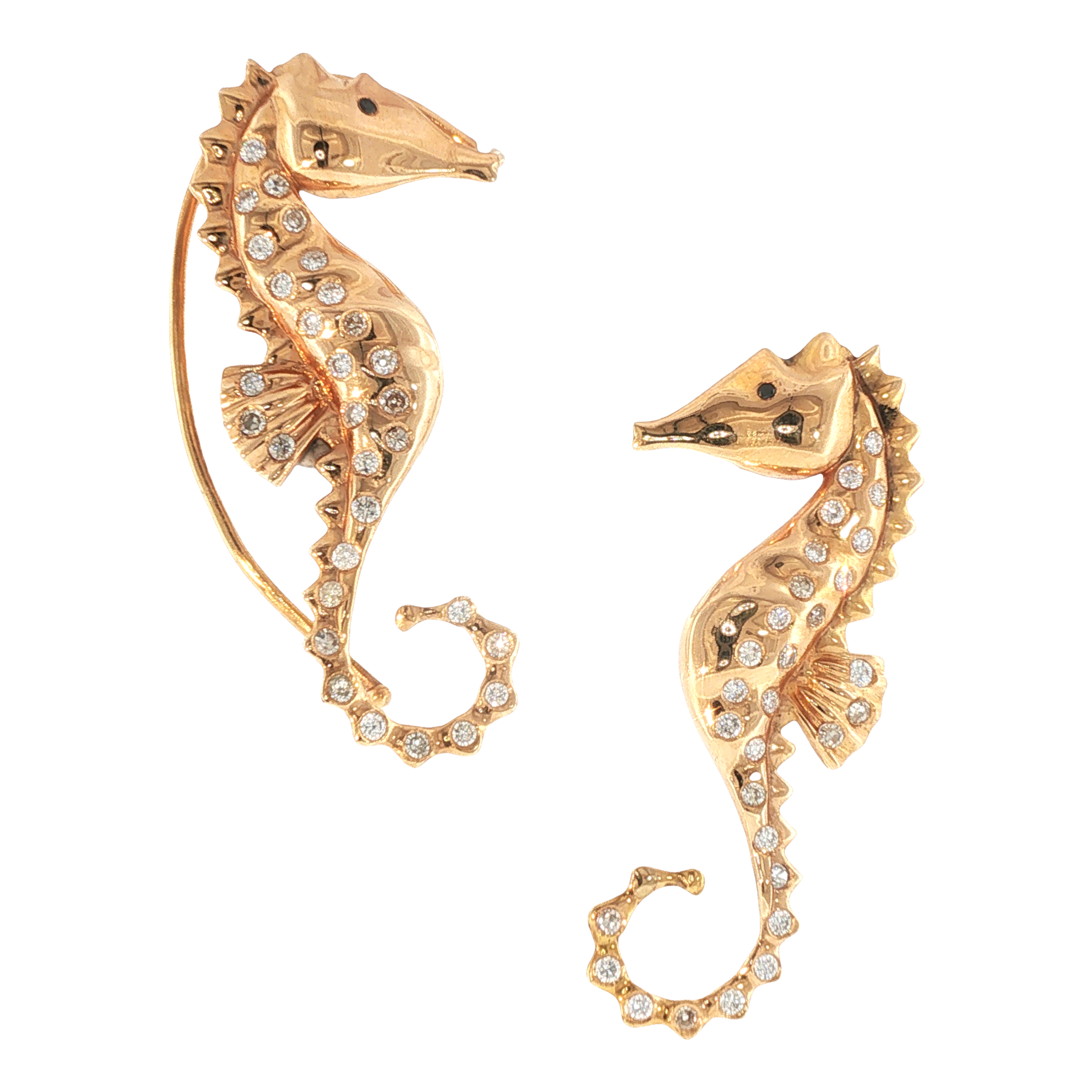 Lesunja Ocean Seahorses Rosé Gold Diamond Ear Hanger