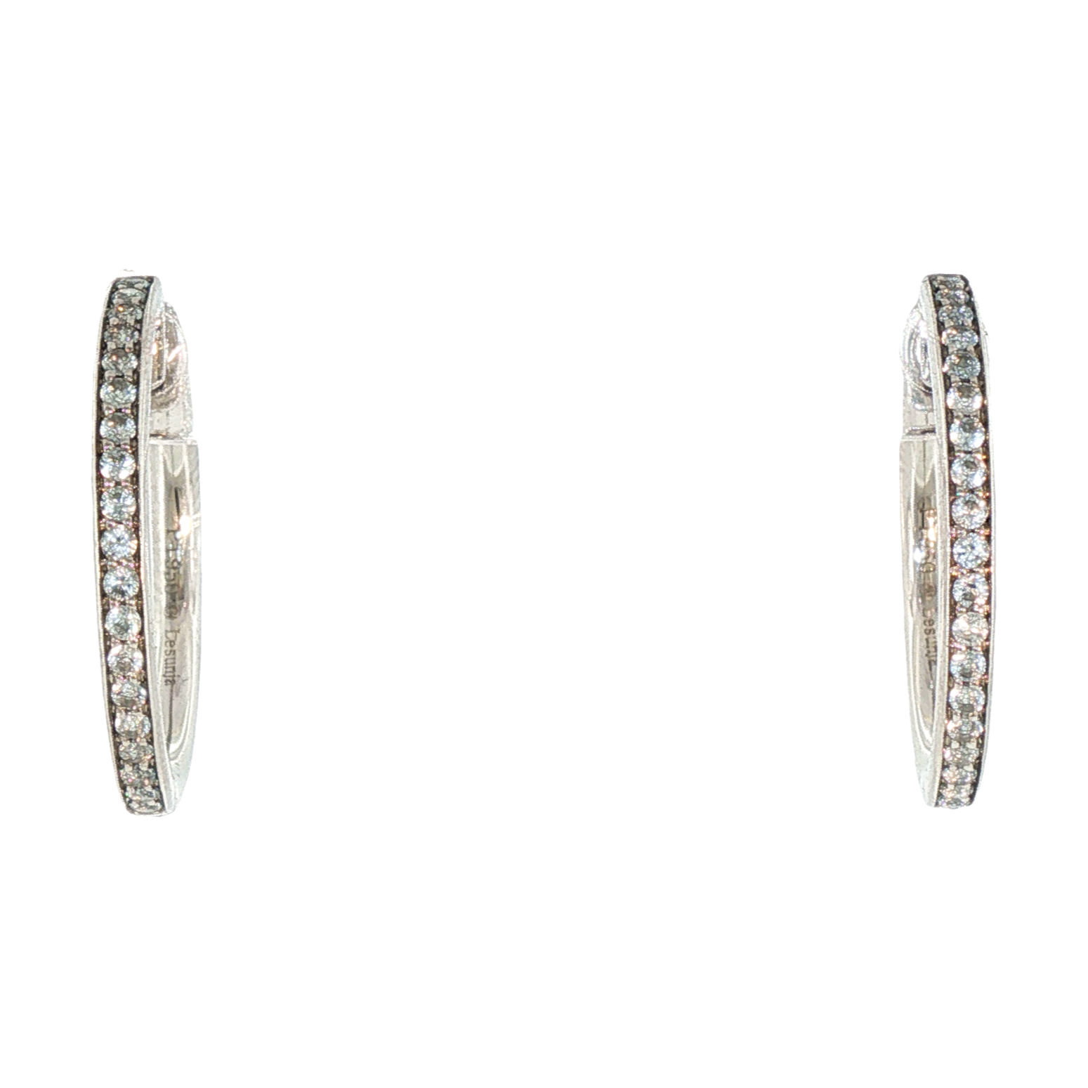 Lesunja Creoles Platinum Light Blue Topaz Earrings