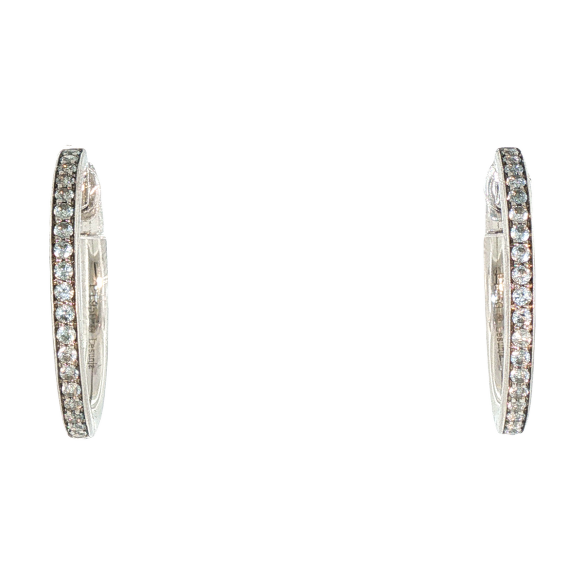 Lesunja Creoles Platinum Light Blue Topaz Earrings
