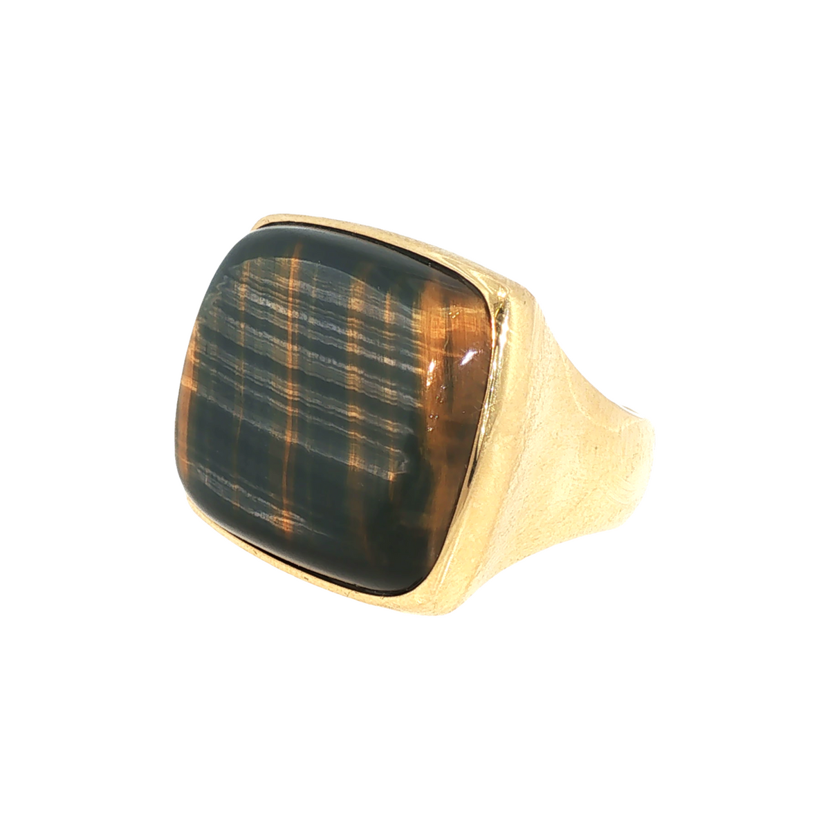 Lesunja Hawkeye Yellow Gold Signet Ring