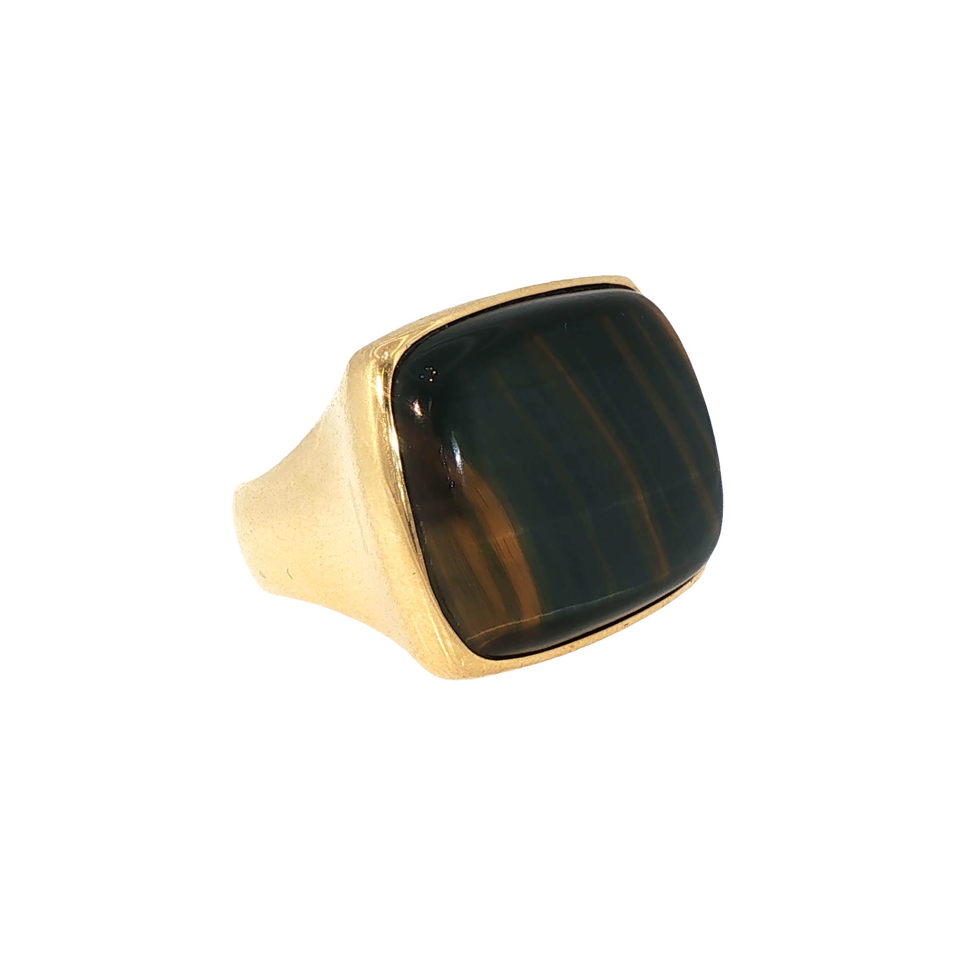 Lesunja Hawkeye Yellow Gold Signet Ring