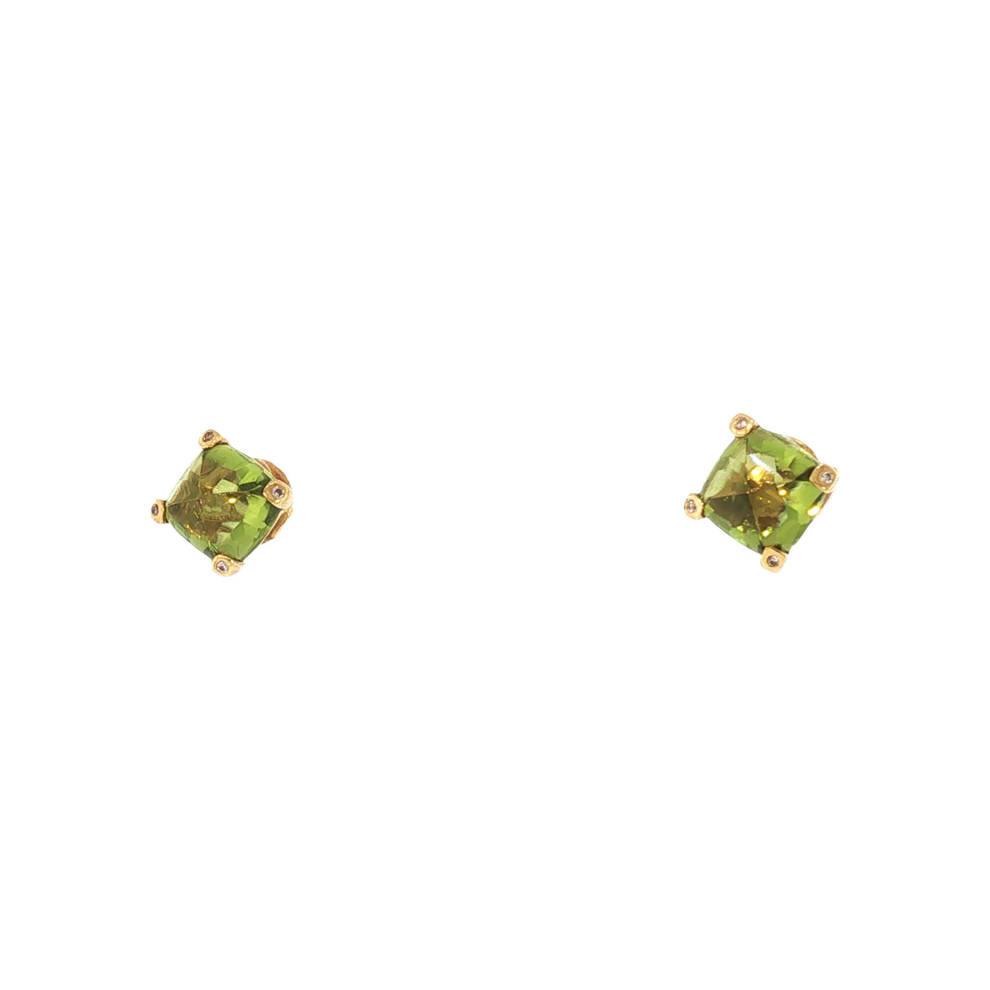 Lesunja La vie Ear Studs Yellow Gold Peridot