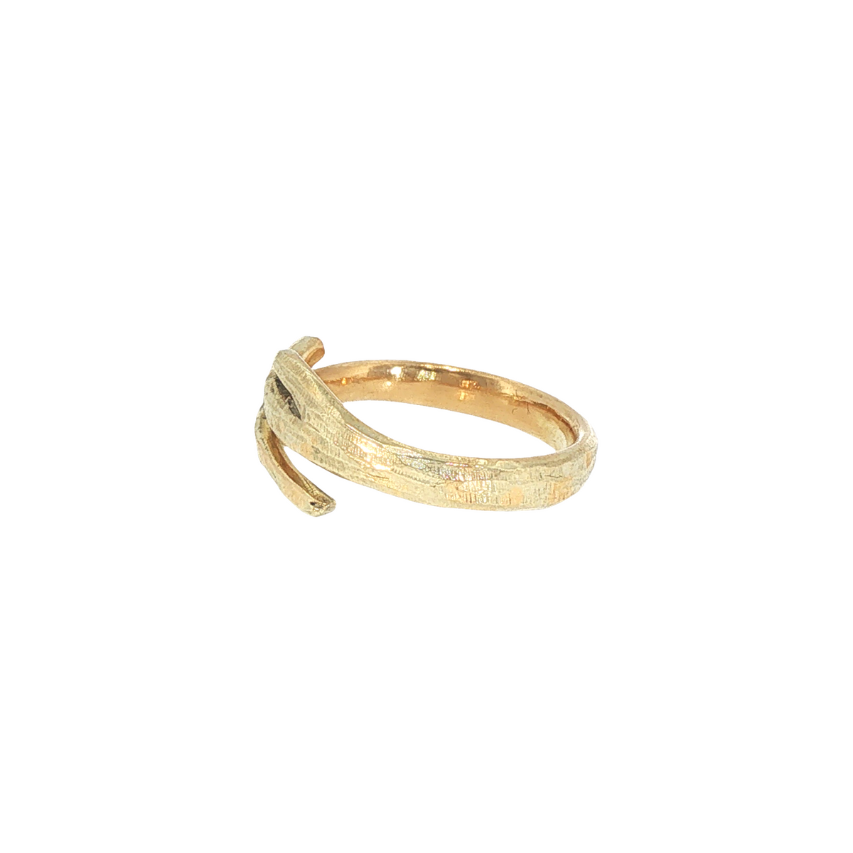 Lesunja Ring Yellow Gold 14K Nest Wood Structure