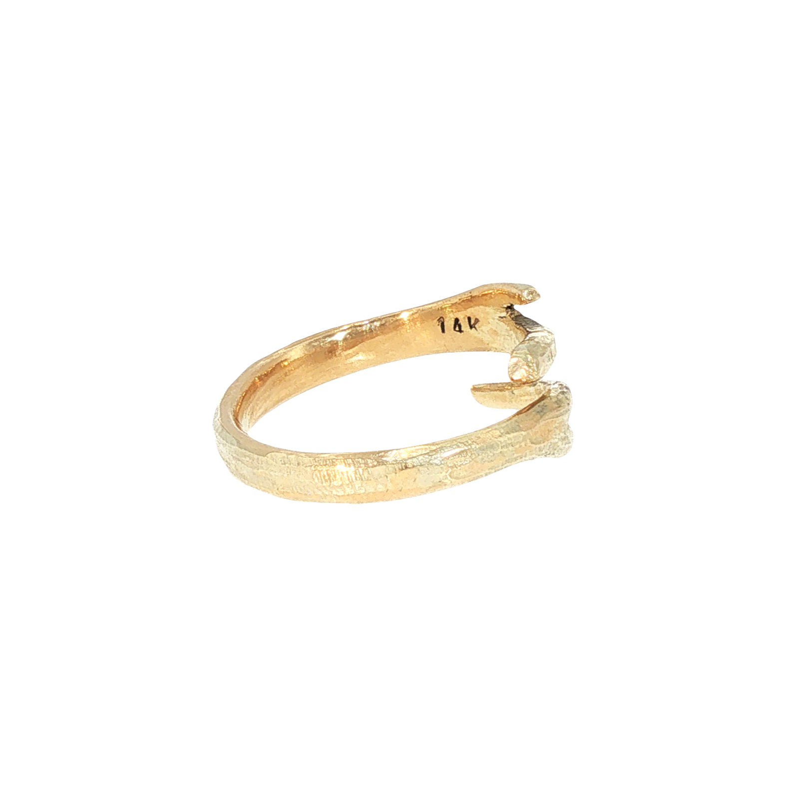 Lesunja Ring Yellow Gold 14K Nest Wood Structure