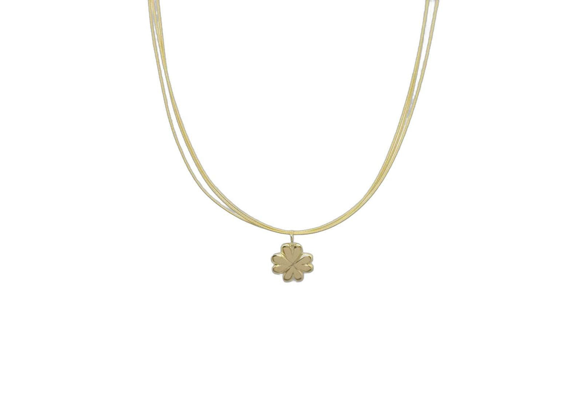 Lesunja Yellow Gold Clover Leaf Necklace