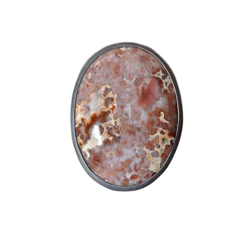Lesunja Silver Blackened Agate Ring