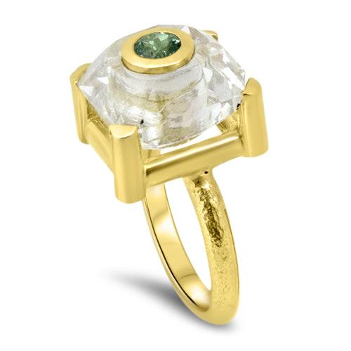 alexandrite yellow gold ring