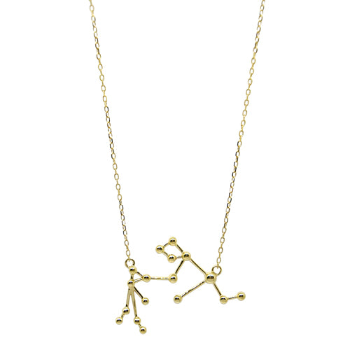 Lesunja Zodiac Aquarius Yellow Gold Necklace