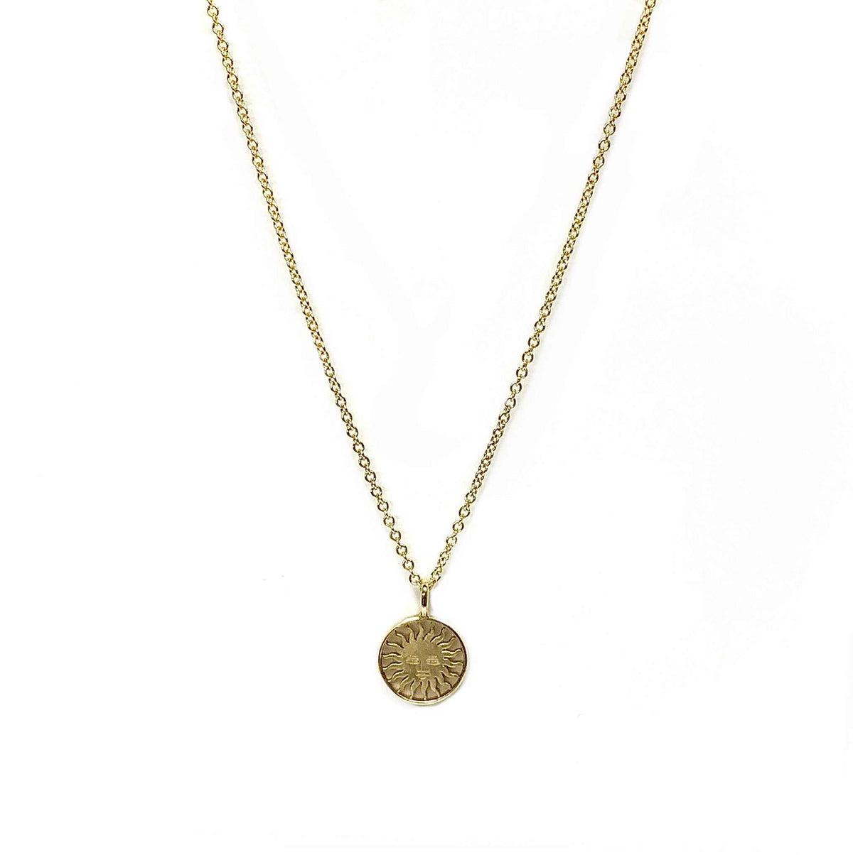 Lesunja St. Moritz Sun Necklace Yellow Gold Length: 40cm, handmade fine jewellery from Switzerland