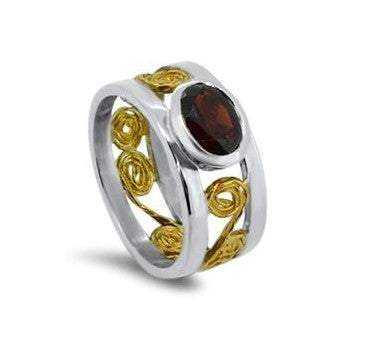 garnet gold ring