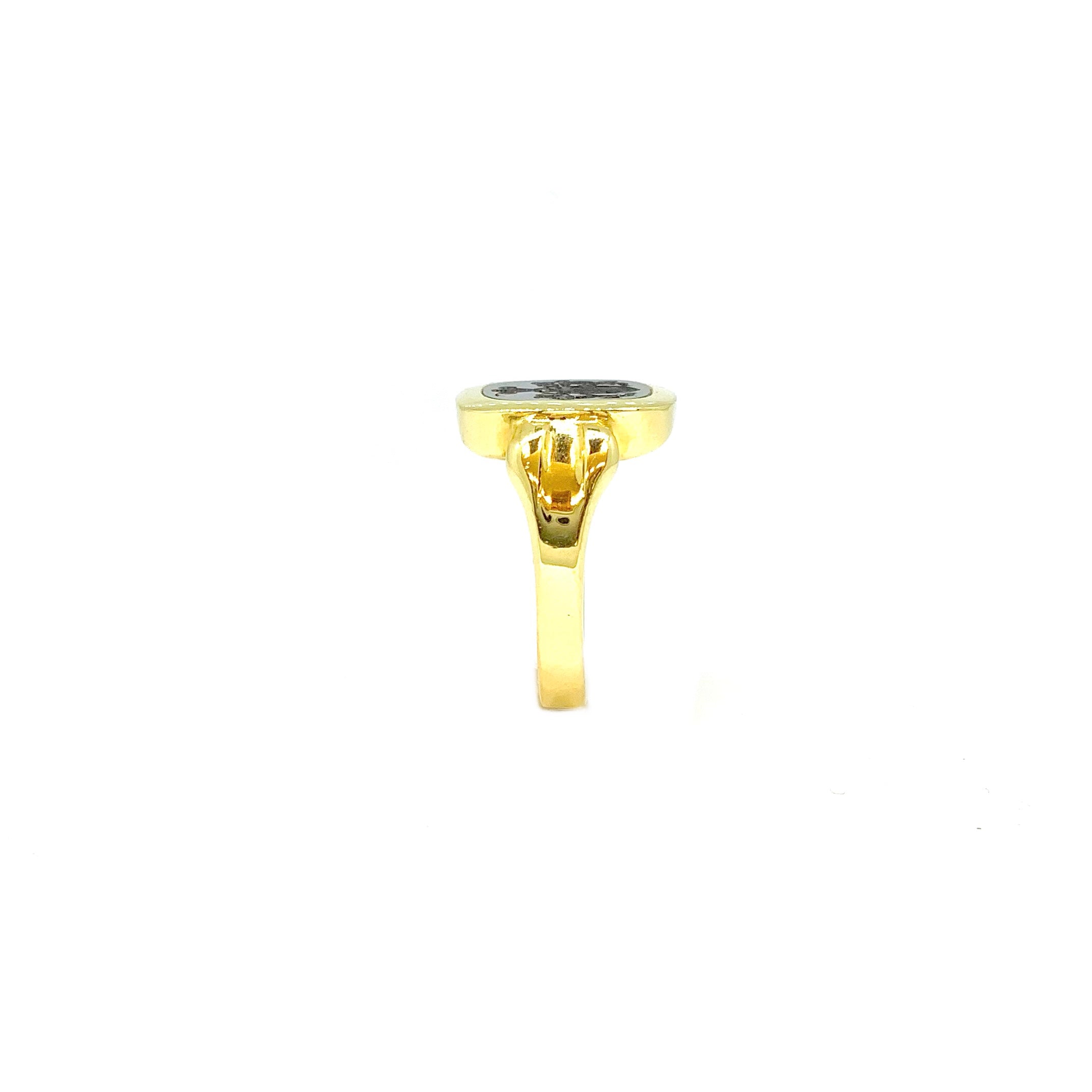 Lesunja Onyx Yellow Gold Signet Ring