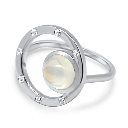 moonstone and diamond ring white gold