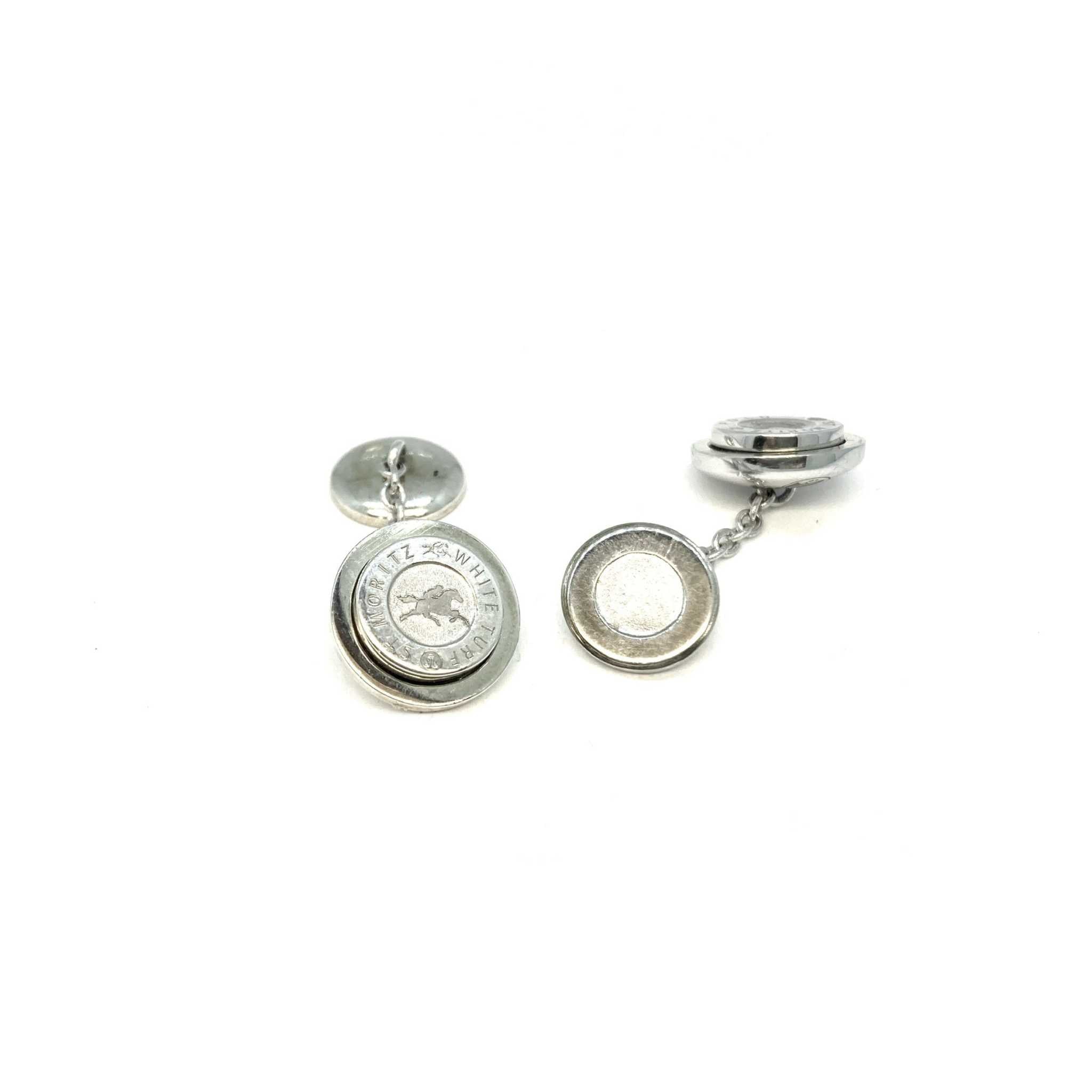 white turf cufflinks