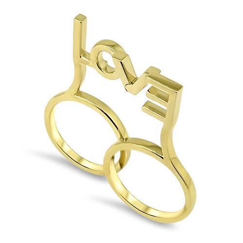 double ring aquamarine