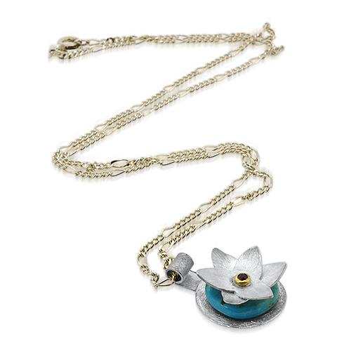 silver lotus pendant