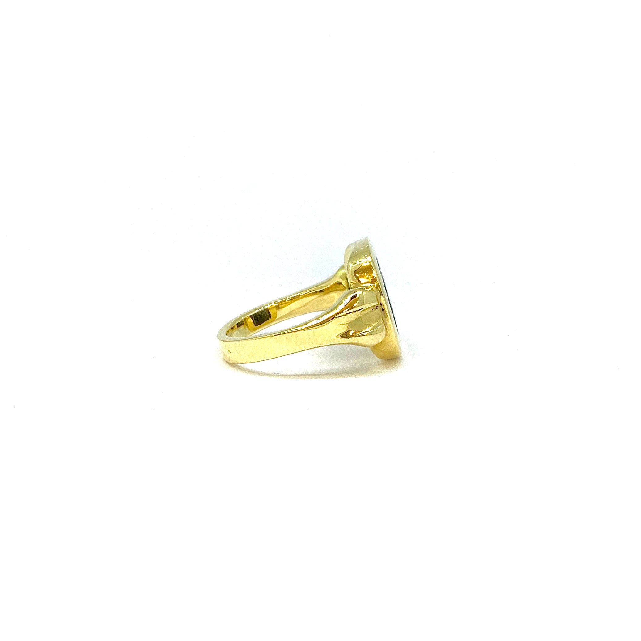 Lesunja Onyx Yellow Gold Signet Ring