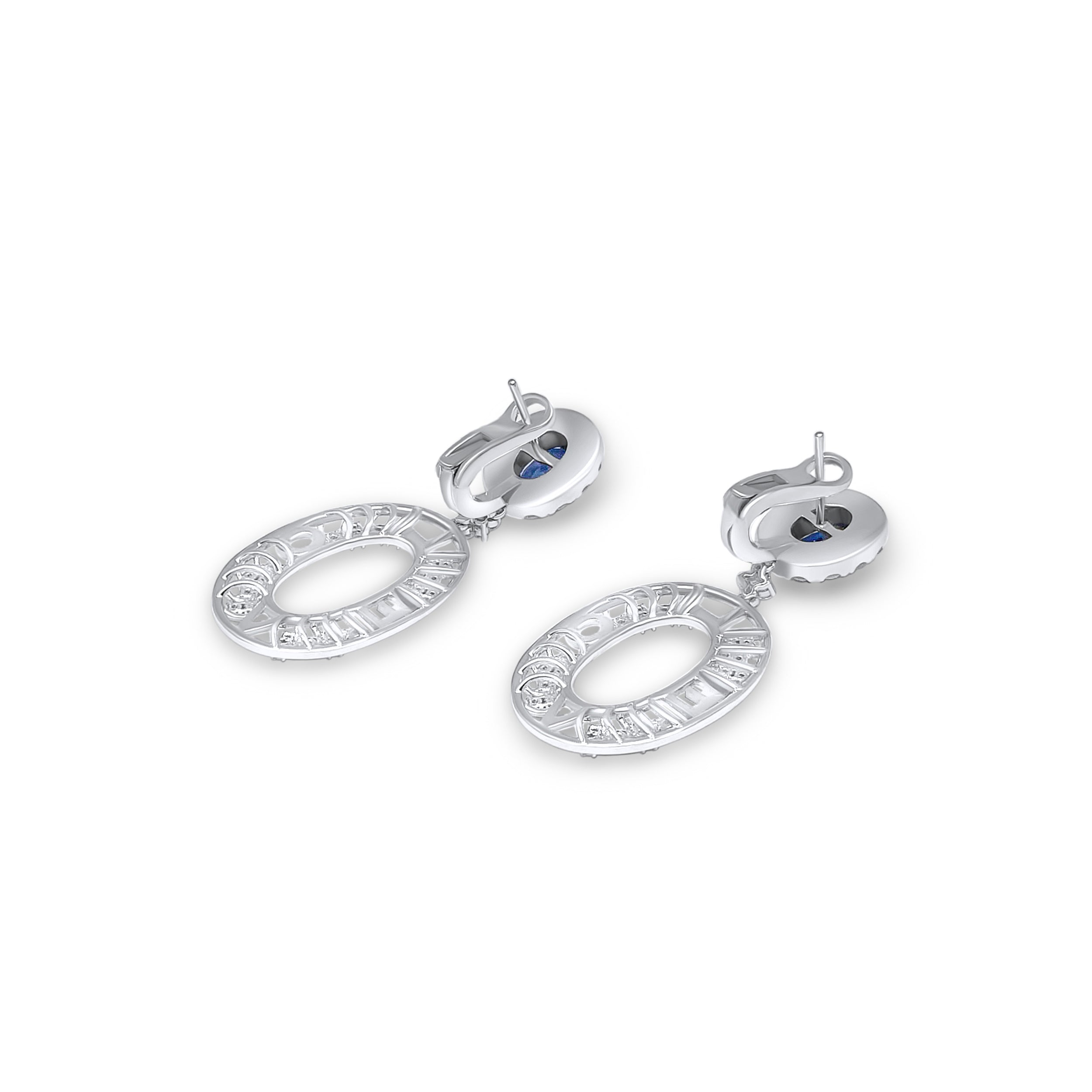 platinum sapphire earrings