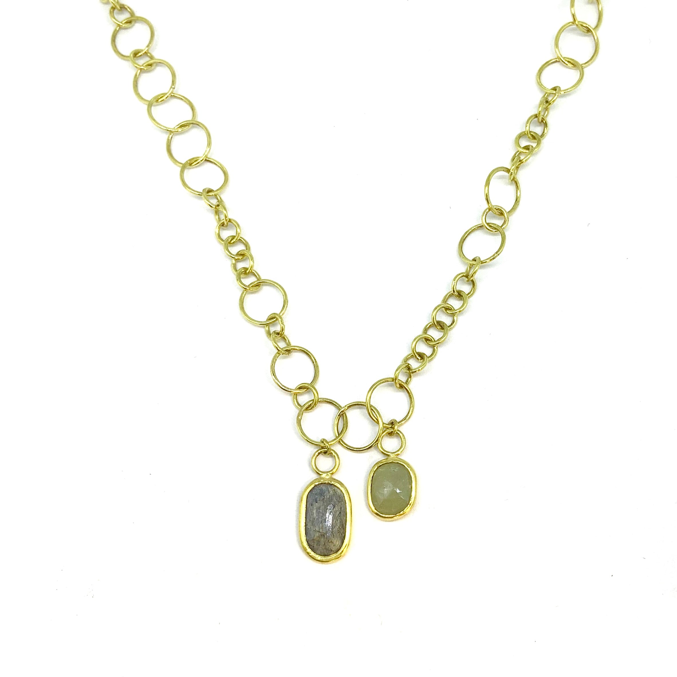 yellow gold sapphire necklace