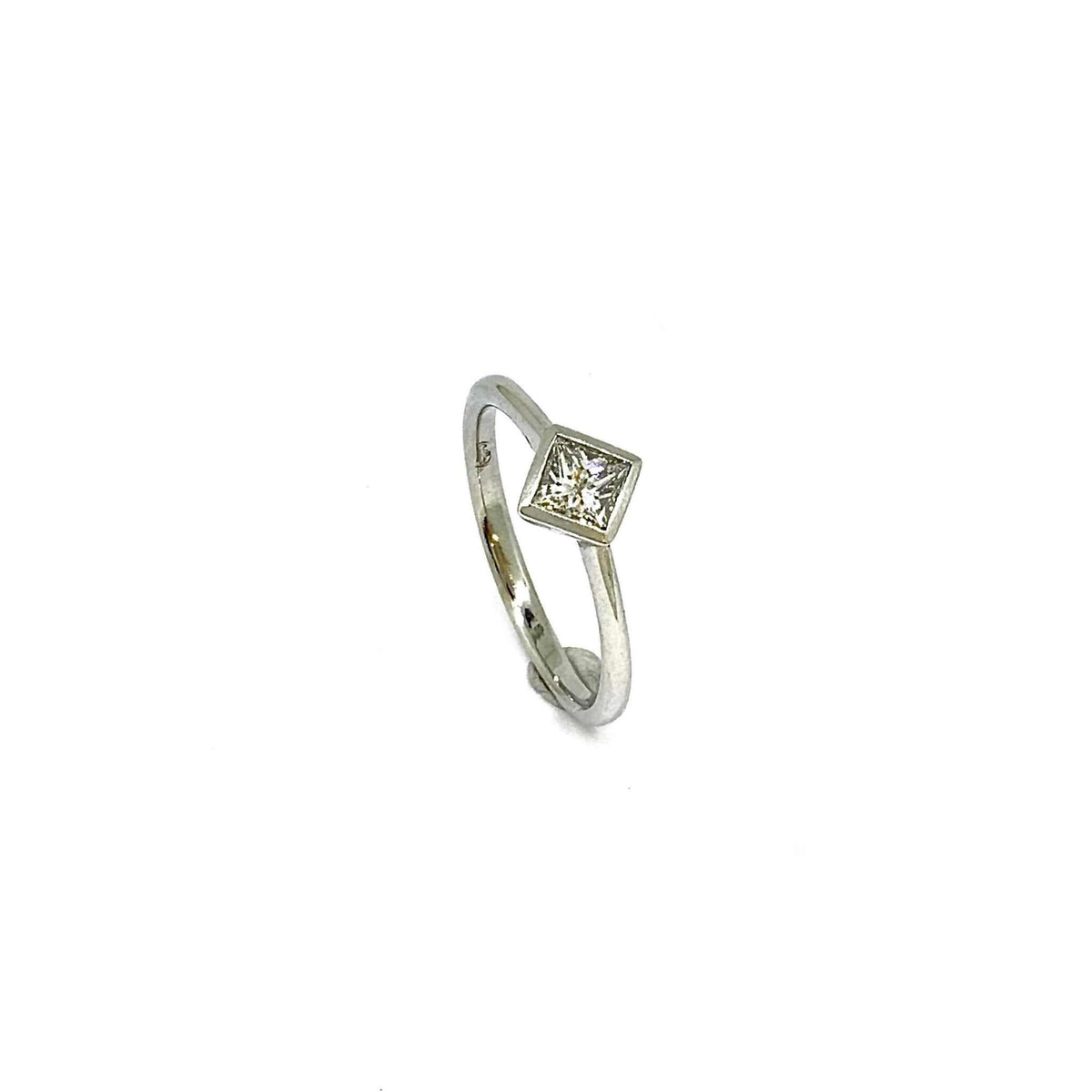 princess cut diamond white gold solitaire
