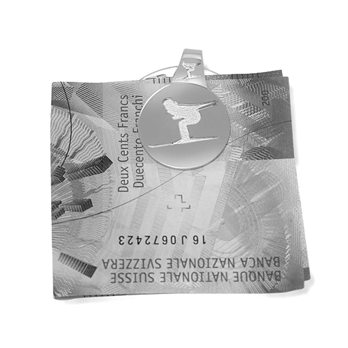 Money Clip St. Moritz Skiing Silver