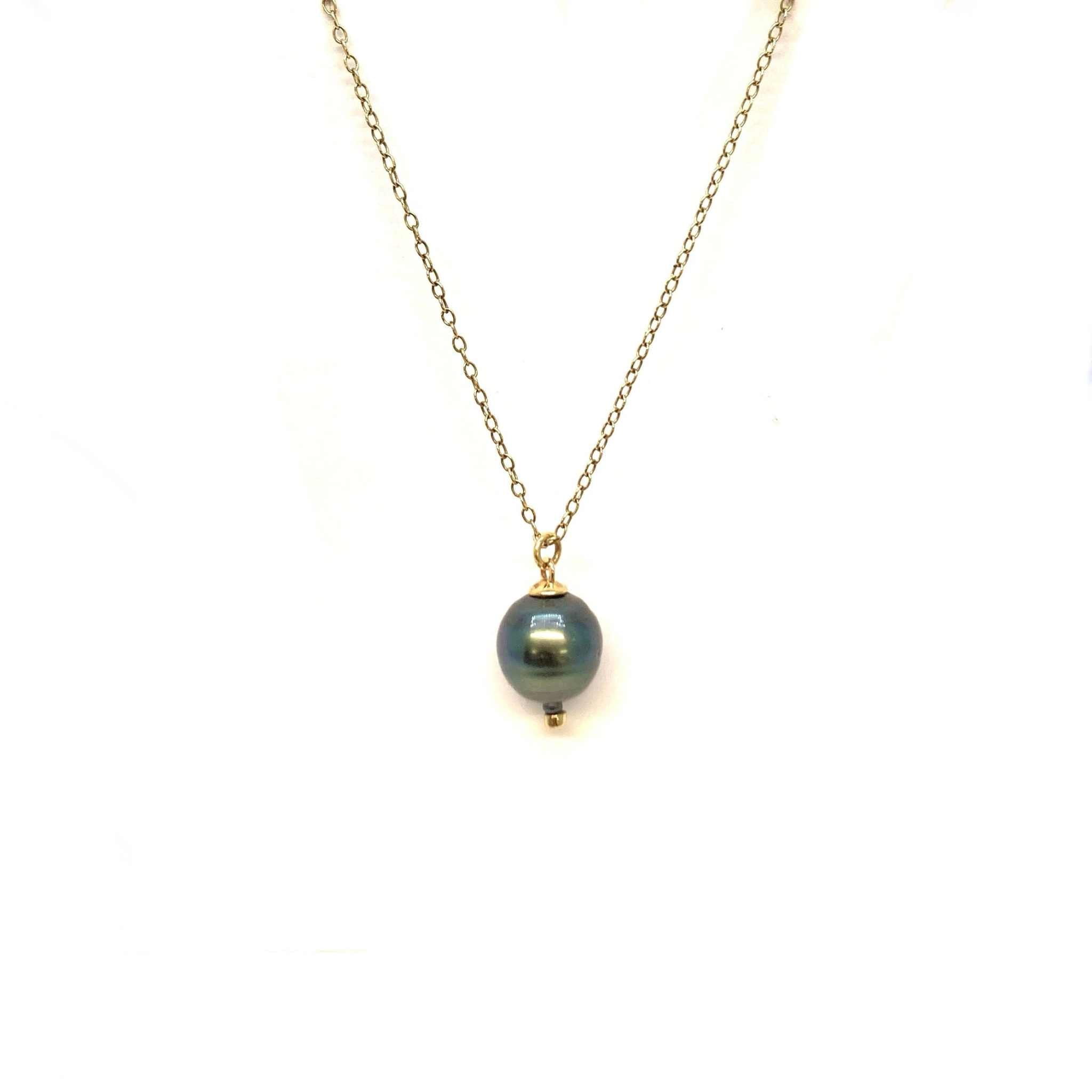 yellow gold pearl necklace