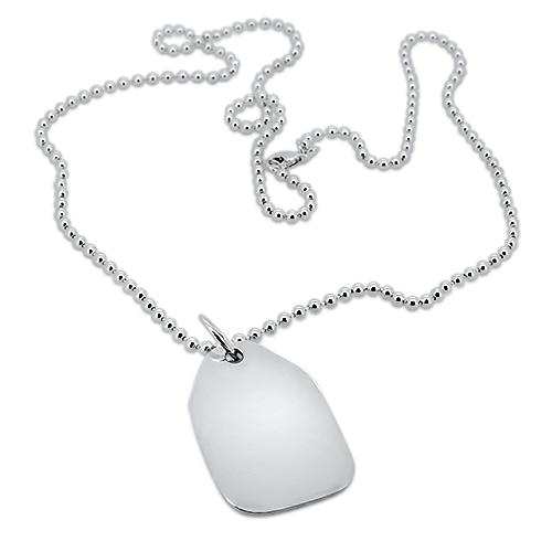 925 silver necklace with pendant name tag